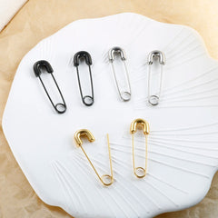 Minimalist Metal Hoop Earrings Punk Pin Paperclip Safety Stud Earrings - Guangzhou Mingshixuan Jewellery CO.,Ltd