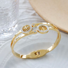 Trendy Life Tree Charm Women's Bracelet Hollow Crystal Bracelet Luxury Gift - Guangzhou Mingshixuan Jewellery CO.,Ltd