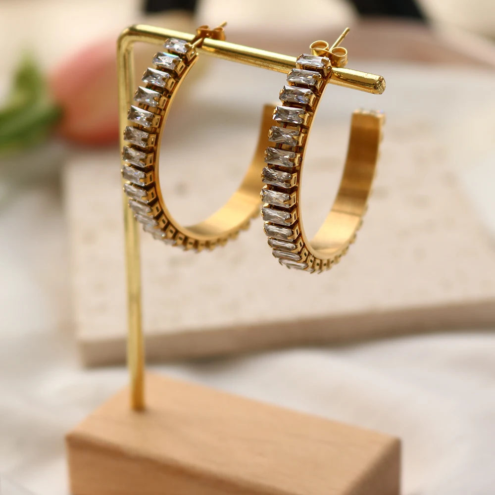 Hoop Earrings Fashion Party Jewelry Temperament Unusual Earrings Stainless Steel - Guangzhou Mingshixuan Jewellery CO.,Ltd