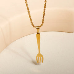 Dining Fork Pendant Necklace Earring Set - Guangzhou Mingshixuan Jewellery CO.,Ltd