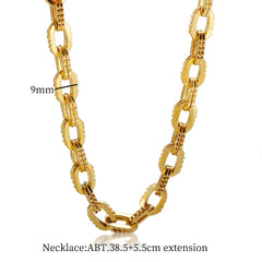 Jagged Gear Stainless Steel Link Chain Gold Color Necklace Bracelet - Guangzhou Mingshixuan Jewellery CO.,Ltd