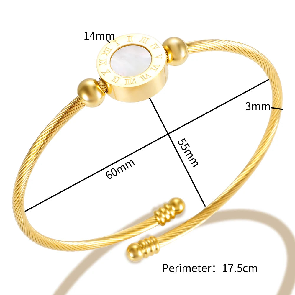 Rotating Bracelet with Round Roman Numerals Bangle - Guangzhou Mingshixuan Jewellery CO.,Ltd