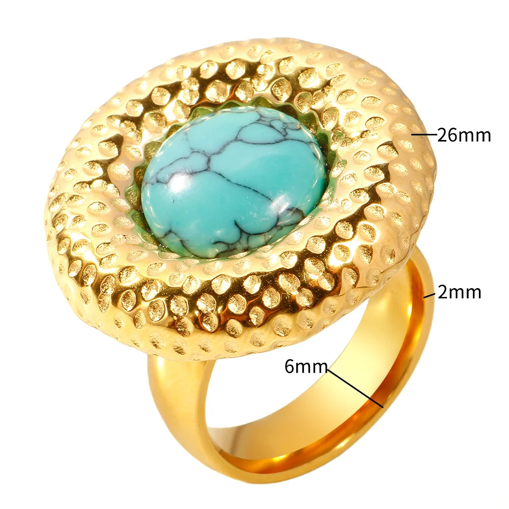 Turquoise Wide Ring Elegant Earrings Necklace Set Jewelry Gifts - Guangzhou Mingshixuan Jewellery CO.,Ltd