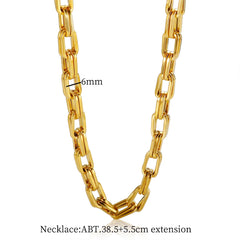 Square Double Layer Stitching Necklace Bracelet Set 18 K Gold Plated Texture Jewelry - Guangzhou Mingshixuan Jewellery CO.,Ltd