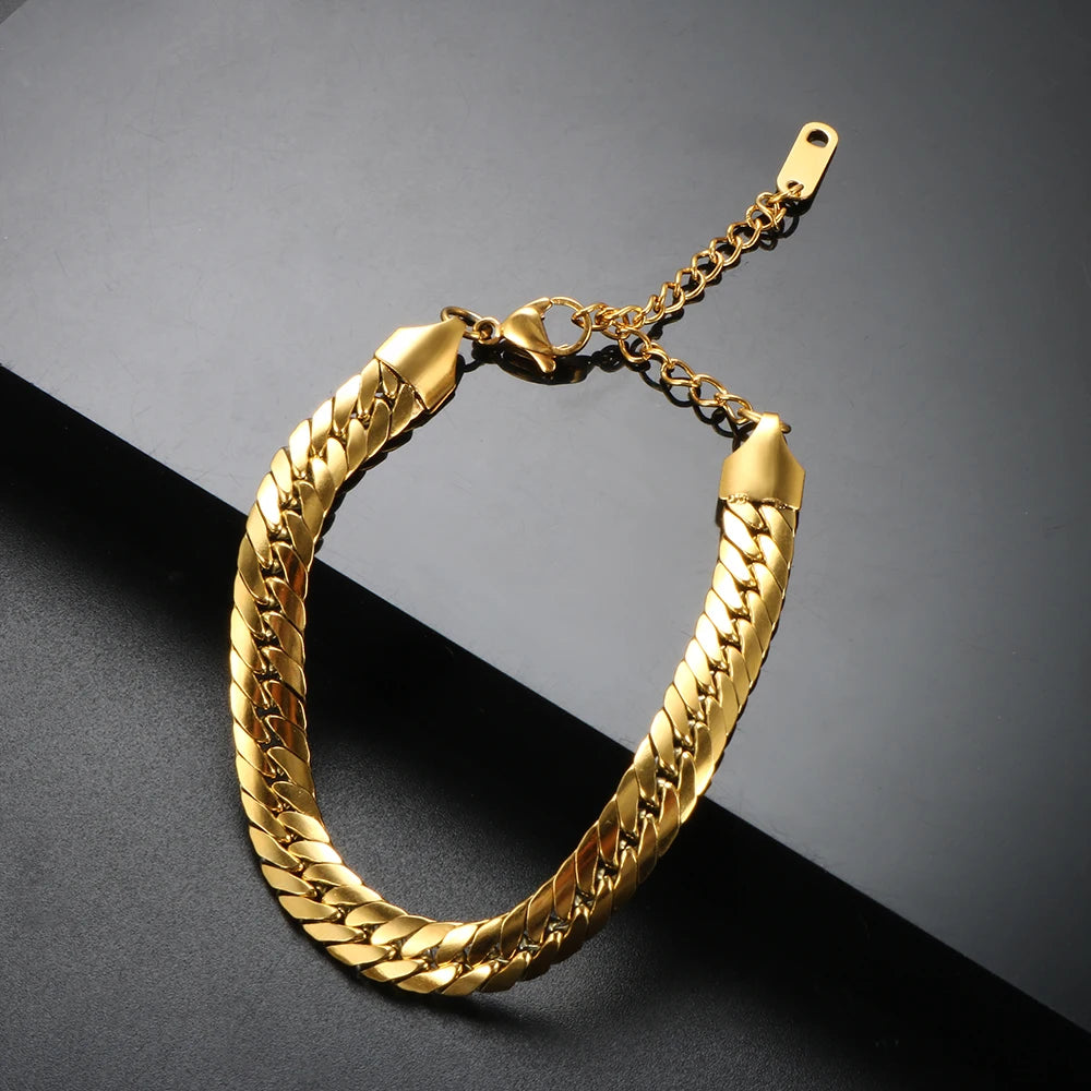 Vintage Jewelry Sets Braided Thick Chain Snake Bone Popular Necklace Stainless Steel Bracelet Earrings Choker Gift - Guangzhou Mingshixuan Jewellery CO.,Ltd