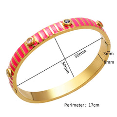 Popular Bohemian Bracelet Colorful Drop Glue Zirconia Inlaid Bangle