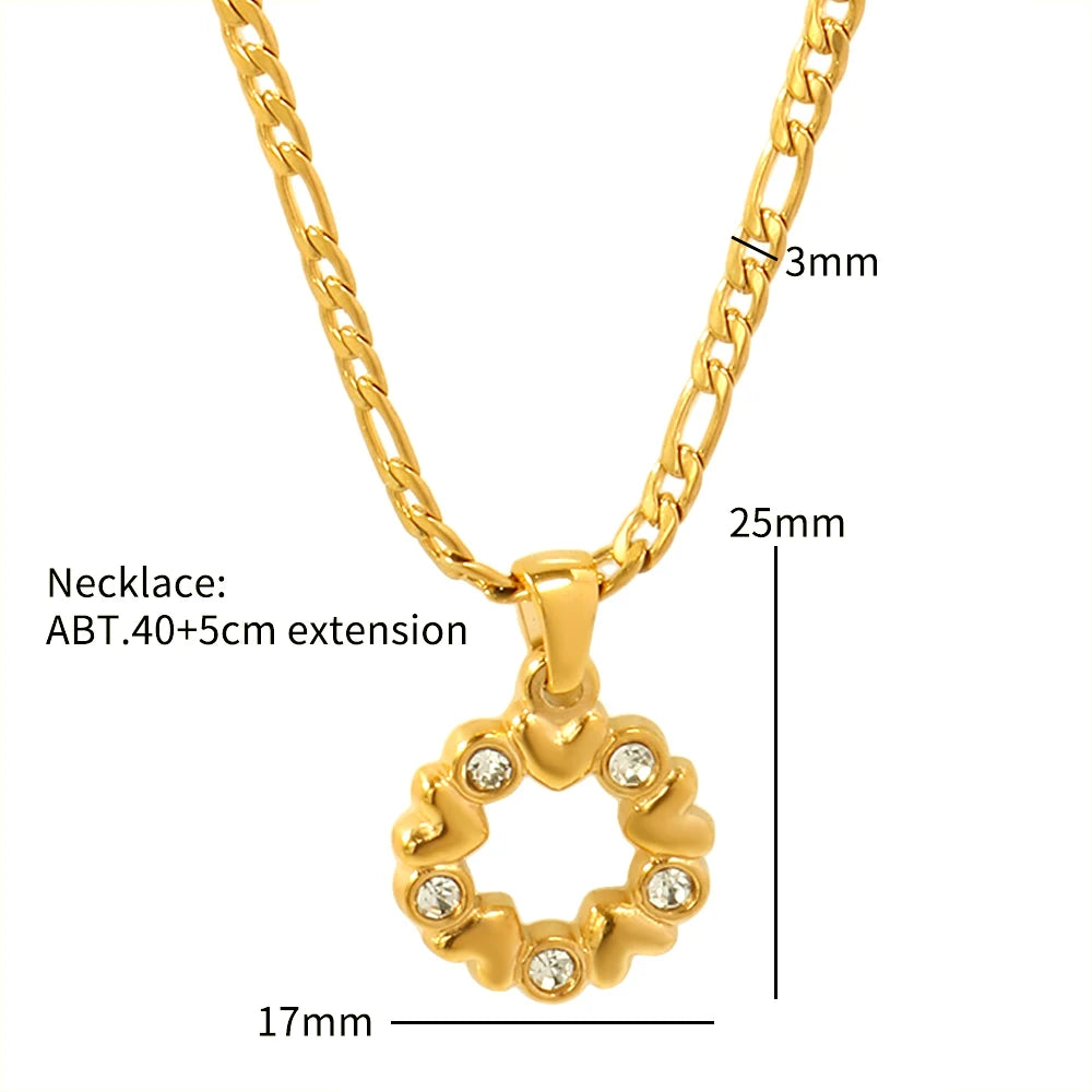 Love Ring Welding Zirconia Inlaid Pendant Necklace Earring Set - Guangzhou Mingshixuan Jewellery CO.,Ltd