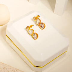 Shiny Cubic Zirconia Irregular Inlay Earrings - Guangzhou Mingshixuan Jewellery CO.,Ltd