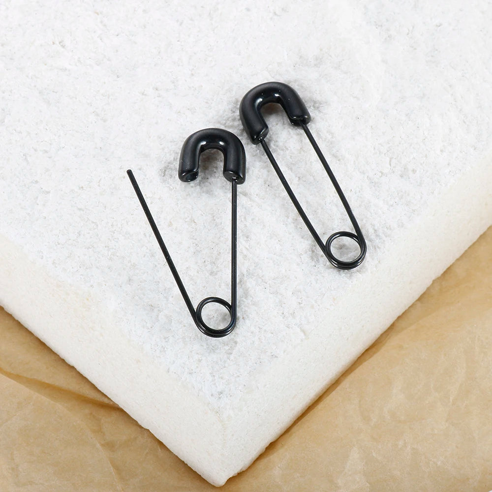 Minimalist Metal Hoop Earrings Punk Pin Paperclip Safety Stud Earrings - Guangzhou Mingshixuan Jewellery CO.,Ltd