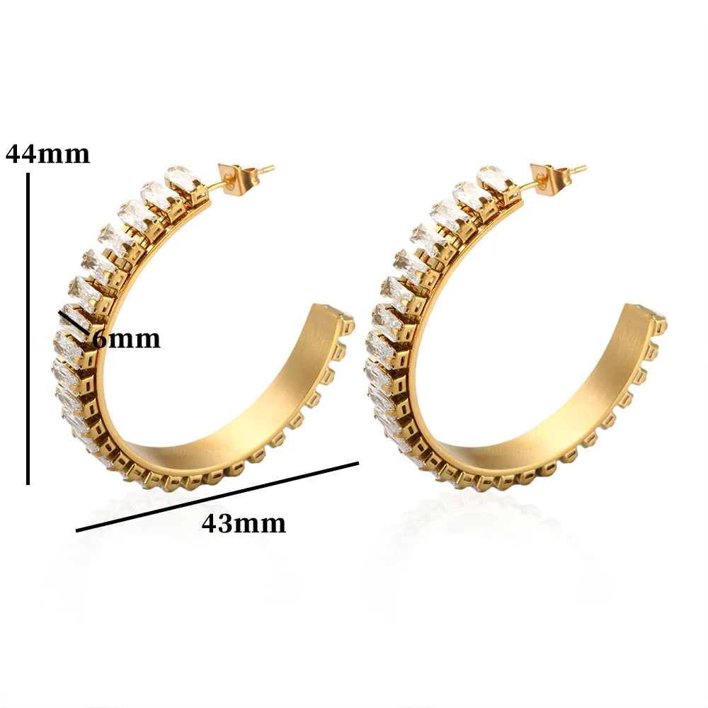 Hoop Earrings Fashion Party Jewelry Temperament Unusual Earrings Stainless Steel - Guangzhou Mingshixuan Jewellery CO.,Ltd