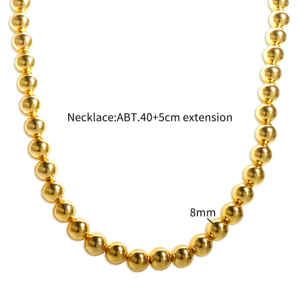 Smooth Beads Necklace Bracelet Ring Set - Guangzhou Mingshixuan Jewellery CO.,Ltd