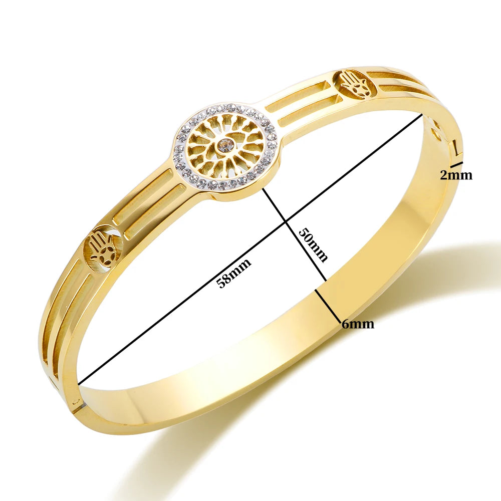 Classic Palm Bangle Bracelets Unique Eyes Zircon Bangles Jewelry Gifts