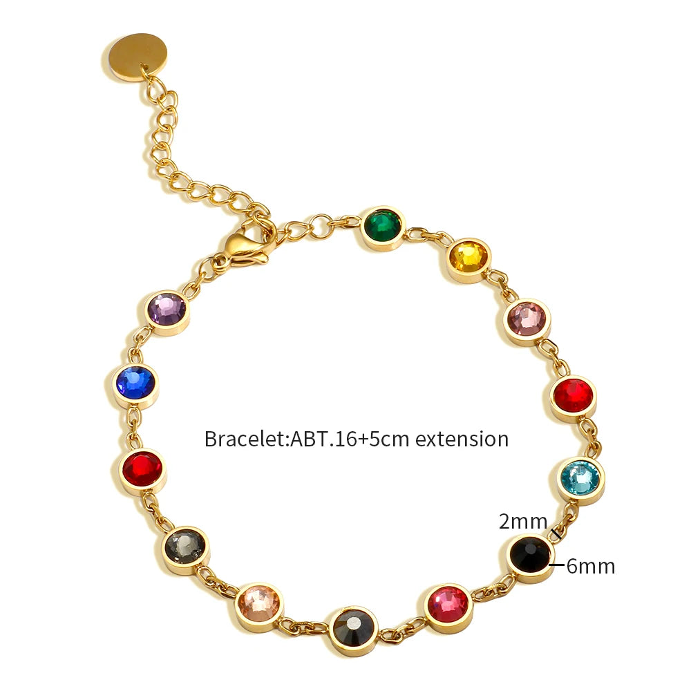 Pop Star Bracelet 13 Birthstones Album Colorful Crystal Bejeweled Bracelet Stainless Steel Jewelry - Guangzhou Mingshixuan Jewellery CO.,Ltd