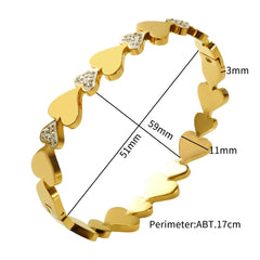 Heart Bracelet Luxury Zircon Inlaid Love 18 k Gold Plated Bracelet Jewelry