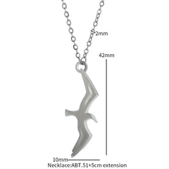 TS Seagull Pendant Necklace Bird Charm Chain Necklace Couple Jewelry Stainless Steel - Guangzhou Mingshixuan Jewellery CO.,Ltd