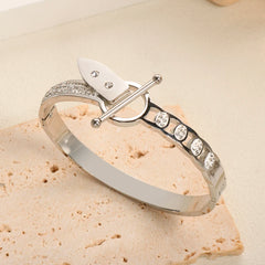 Lock Stud Bracelet Belt Style Bracelet Charming Couple Crystal Fashion Jewelry Party Gift