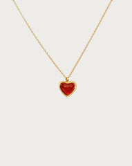 Carnelian Stone Heart Necklace