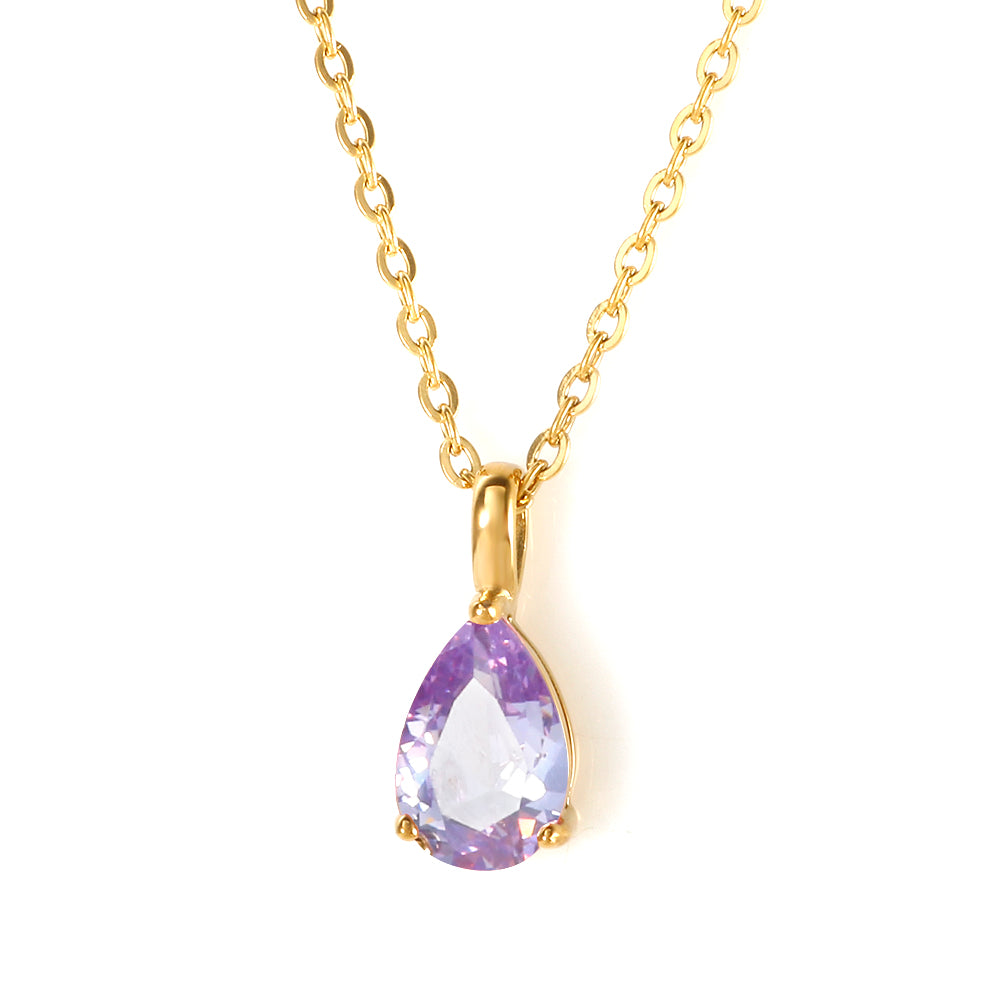 Colorful Zircon Charm Stainless Steel Necklaces - Guangzhou Mingshixuan Jewellery CO.,Ltd