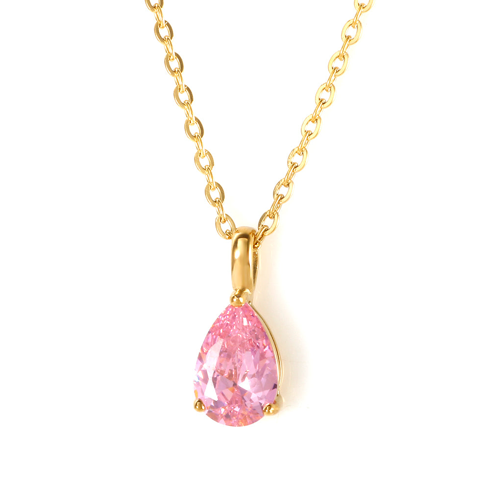 Colorful Zircon Charm Stainless Steel Necklaces - Guangzhou Mingshixuan Jewellery CO.,Ltd