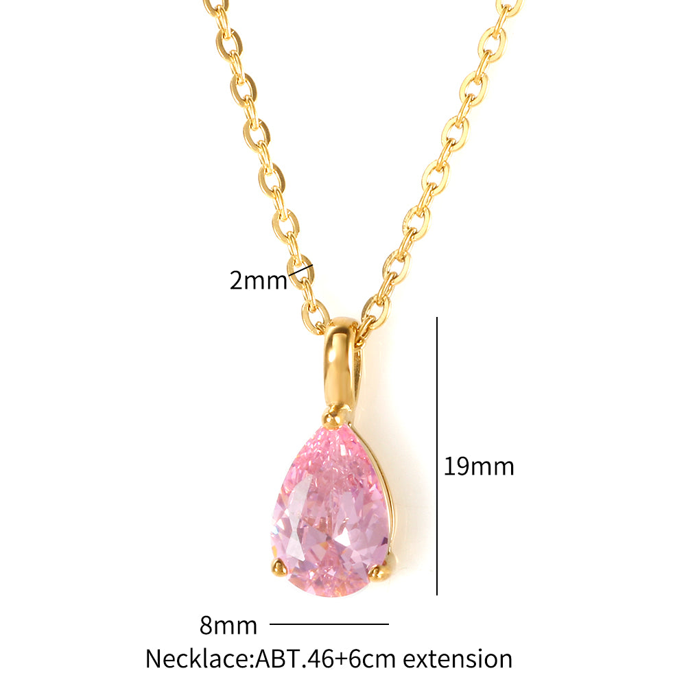 Colorful Zircon Charm Stainless Steel Necklaces - Guangzhou Mingshixuan Jewellery CO.,Ltd
