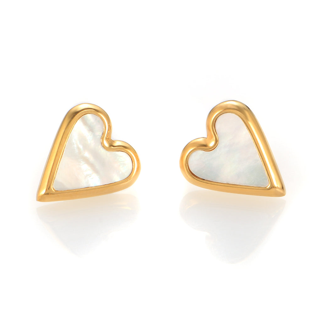 Heart Shape Pendant Necklace Tiny Love Shell Stud Earrings - Guangzhou Mingshixuan Jewellery CO.,Ltd