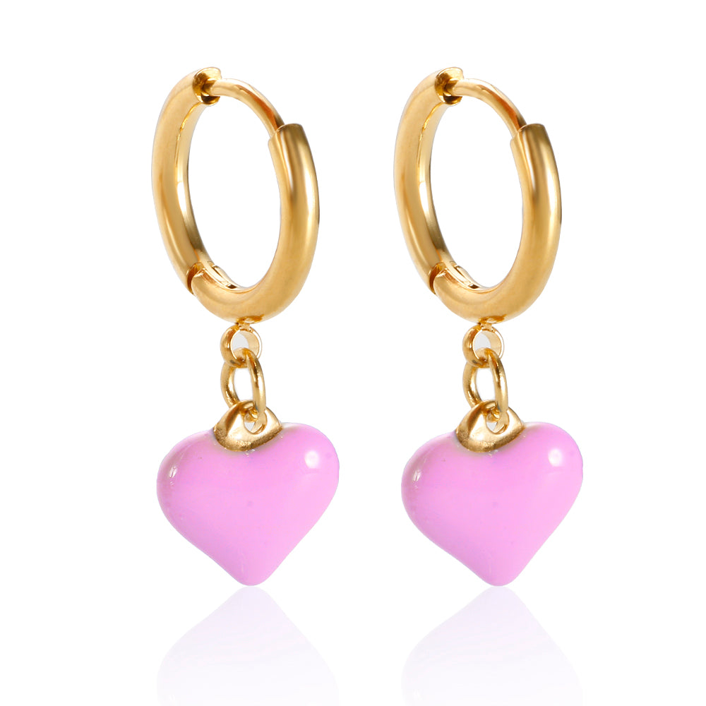 Candy Color Drip Glaze Enamel Resin Love Heart Pendant Necklace - Guangzhou Mingshixuan Jewellery CO.,Ltd