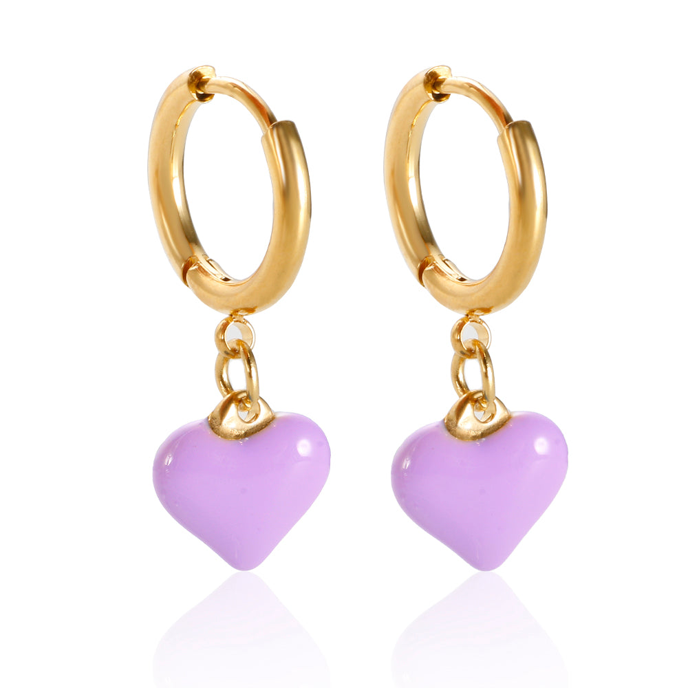 Candy Color Drip Glaze Enamel Resin Love Heart Pendant Necklace - Guangzhou Mingshixuan Jewellery CO.,Ltd