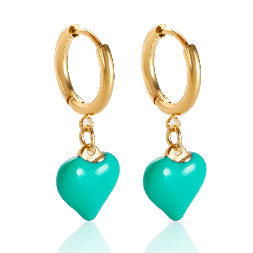 Candy Color Drip Glaze Enamel Resin Love Heart Pendant Necklace - Guangzhou Mingshixuan Jewellery CO.,Ltd