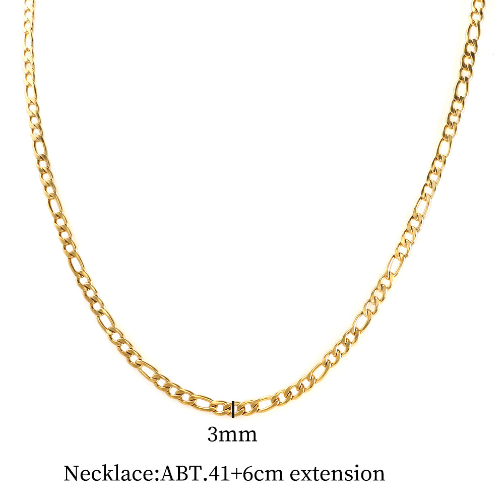 Sun Moon Charm Figaro Link Chain Necklaces - Guangzhou Mingshixuan Jewellery CO.,Ltd