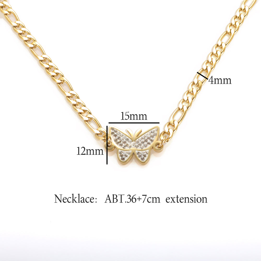 Sun Moon Charm Figaro Link Chain Necklaces - Guangzhou Mingshixuan Jewellery CO.,Ltd