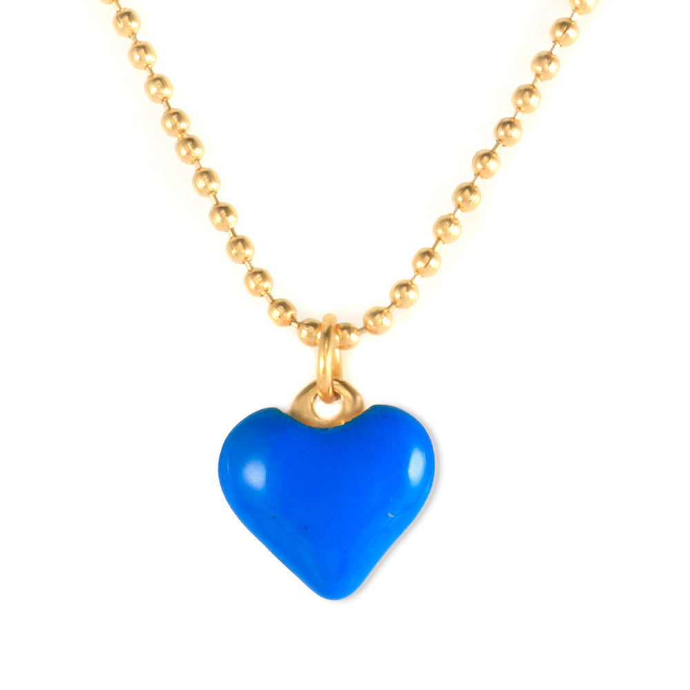 Colorful Enamel Heart Pendant Bead Chain Necklace - Guangzhou Mingshixuan Jewellery CO.,Ltd