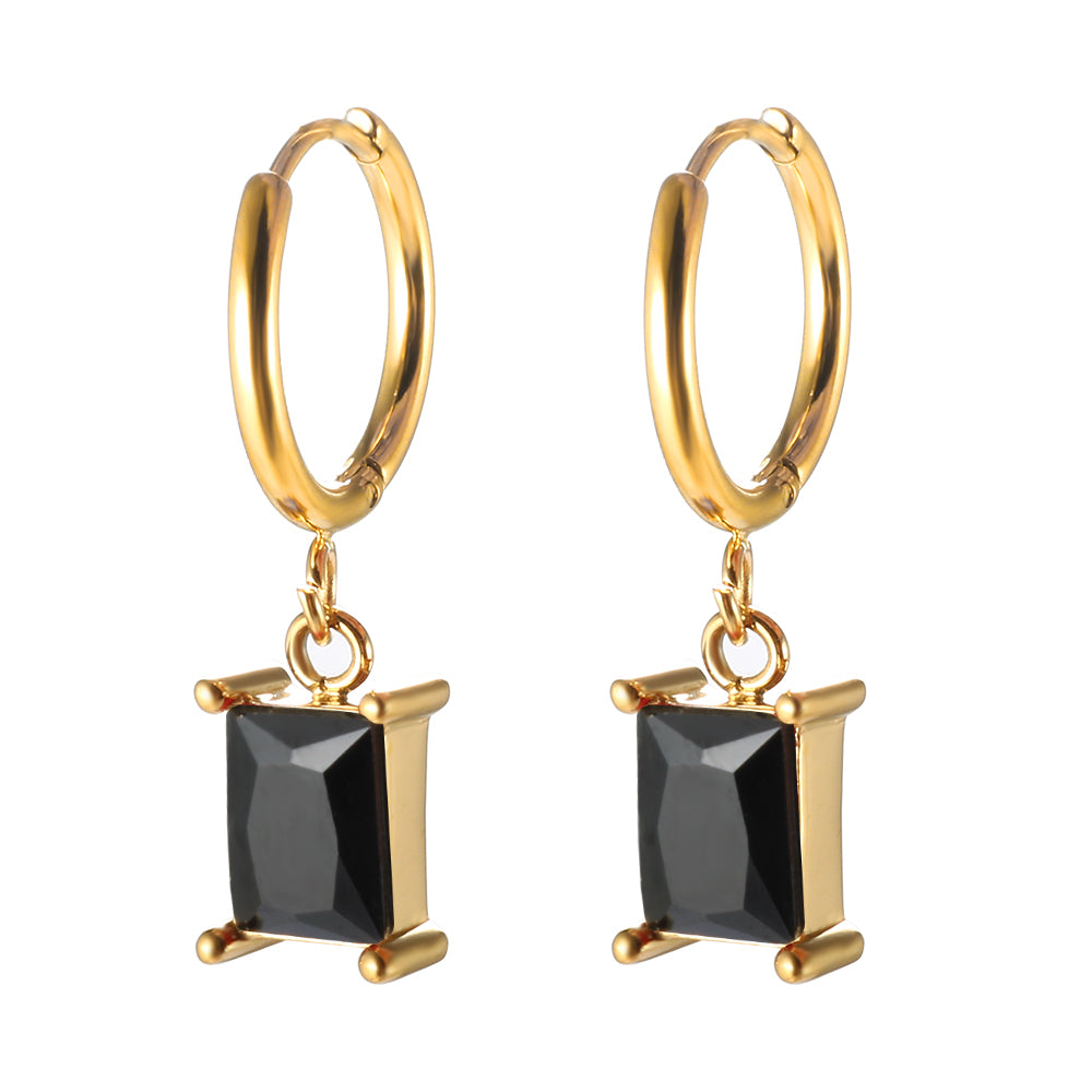 Cubic Zirconia Pendant Necklace Square Zircon Hoop Earrings - Guangzhou Mingshixuan Jewellery CO.,Ltd