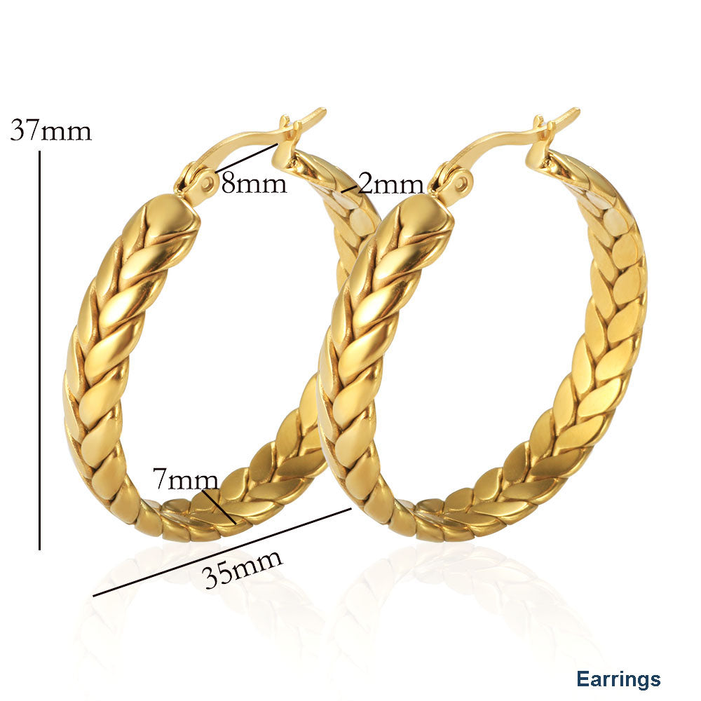 Polished Overlapping Braided Snake Bone Chain Necklace Bracelet Earrings - Guangzhou Mingshixuan Jewellery CO.,Ltd