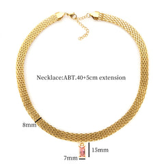 Colorful Rectangle Zircon Choker Necklace - Guangzhou Mingshixuan Jewellery CO.,Ltd
