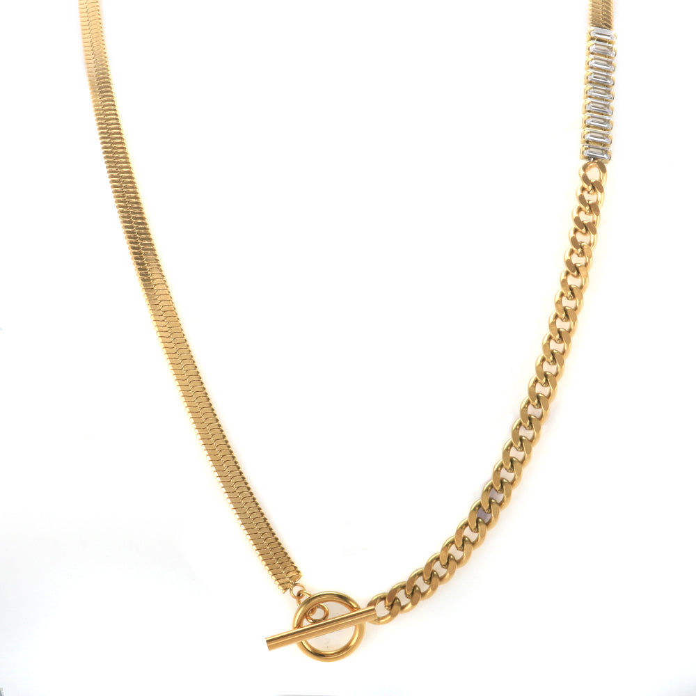 OT Toggle Clasp Zircon Necklace Snake Chain - Guangzhou Mingshixuan Jewellery CO.,Ltd