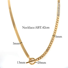 OT Toggle Clasp Zircon Necklace Snake Chain - Guangzhou Mingshixuan Jewellery CO.,Ltd