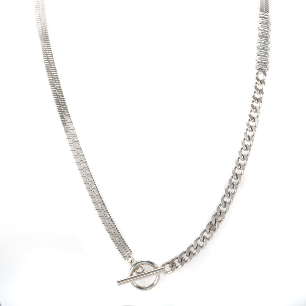 OT Toggle Clasp Zircon Necklace Snake Chain - Guangzhou Mingshixuan Jewellery CO.,Ltd